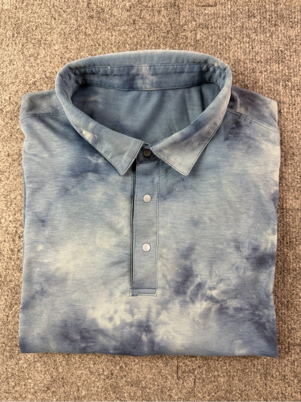 Lululemon Evolution Mens Short Sleeve Diamond Dye Sepona Sunset Polo Shirt Sz L
